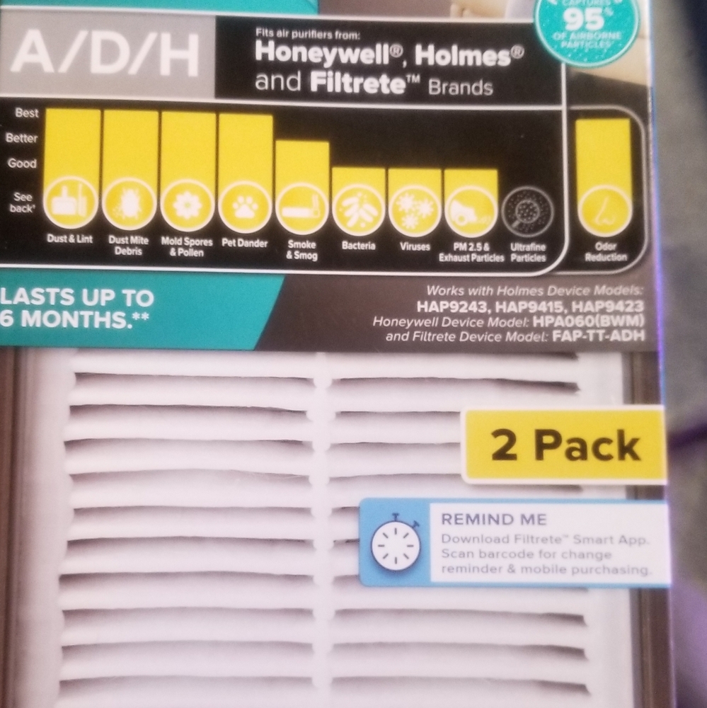 Filtrete by 3M Allergen, Bacteria & Virus True HEPA Air Purifier Filter, Replace
